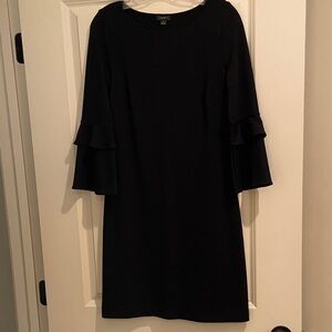Ann Taylor Black Long Sleeve Dress with Ruffle 3/4 sleeves